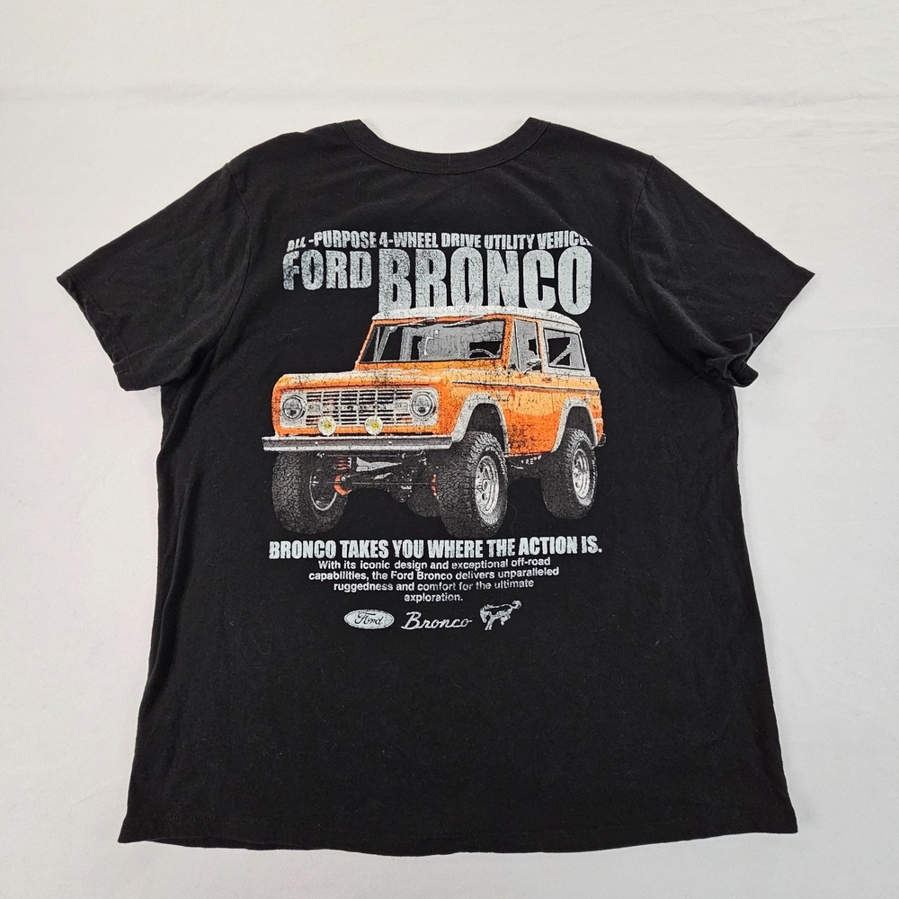 Ford Bronco Black Short Sleeve Cotton Blend T-Shirt Women's XL